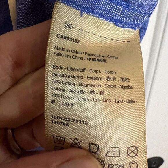 Scotch & Soda Mens Linen Blue Short Sleeve Button Down Size Medium Office Travel - Picture 5 of 9